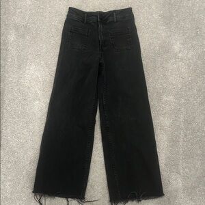 Zara Kids Black Wide-Leg Jeans